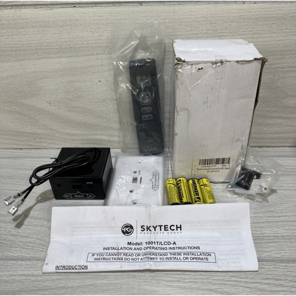 SKYTECH 1001T/LCD-A Timer On/Off Fireplace Remote‎ Control Kit *Open Box*